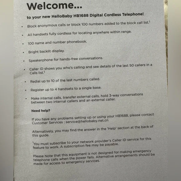 Hello Baby Black Cordless Telephone 🦋 - Picture 5 of 7